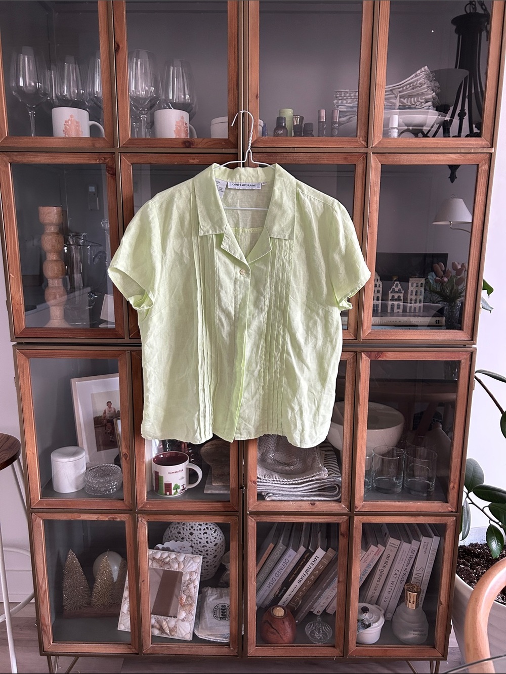 Vintage Simons Comtemporaine 100% Linen Short Sleeve Blouse